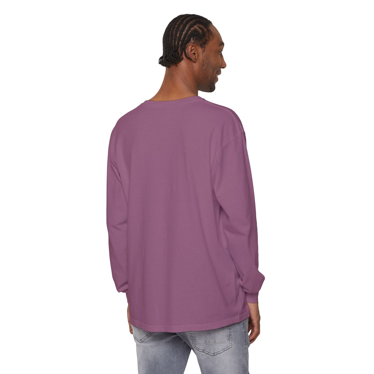 Unisex Garment-dyed Long Sleeve T-Shirt (Rave Bünny Logo)