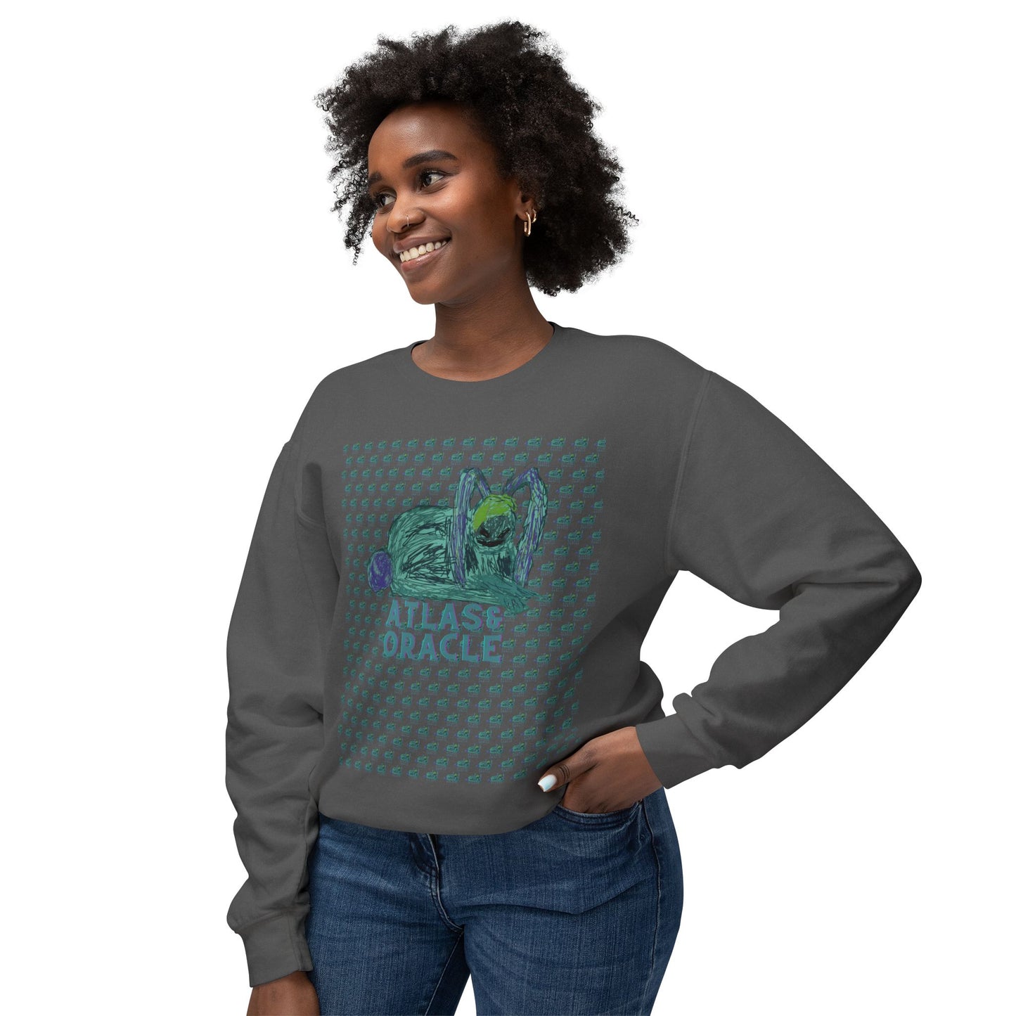 Unisex Lightweight Crewneck Sweatshirt (Rave Bünny Logo)