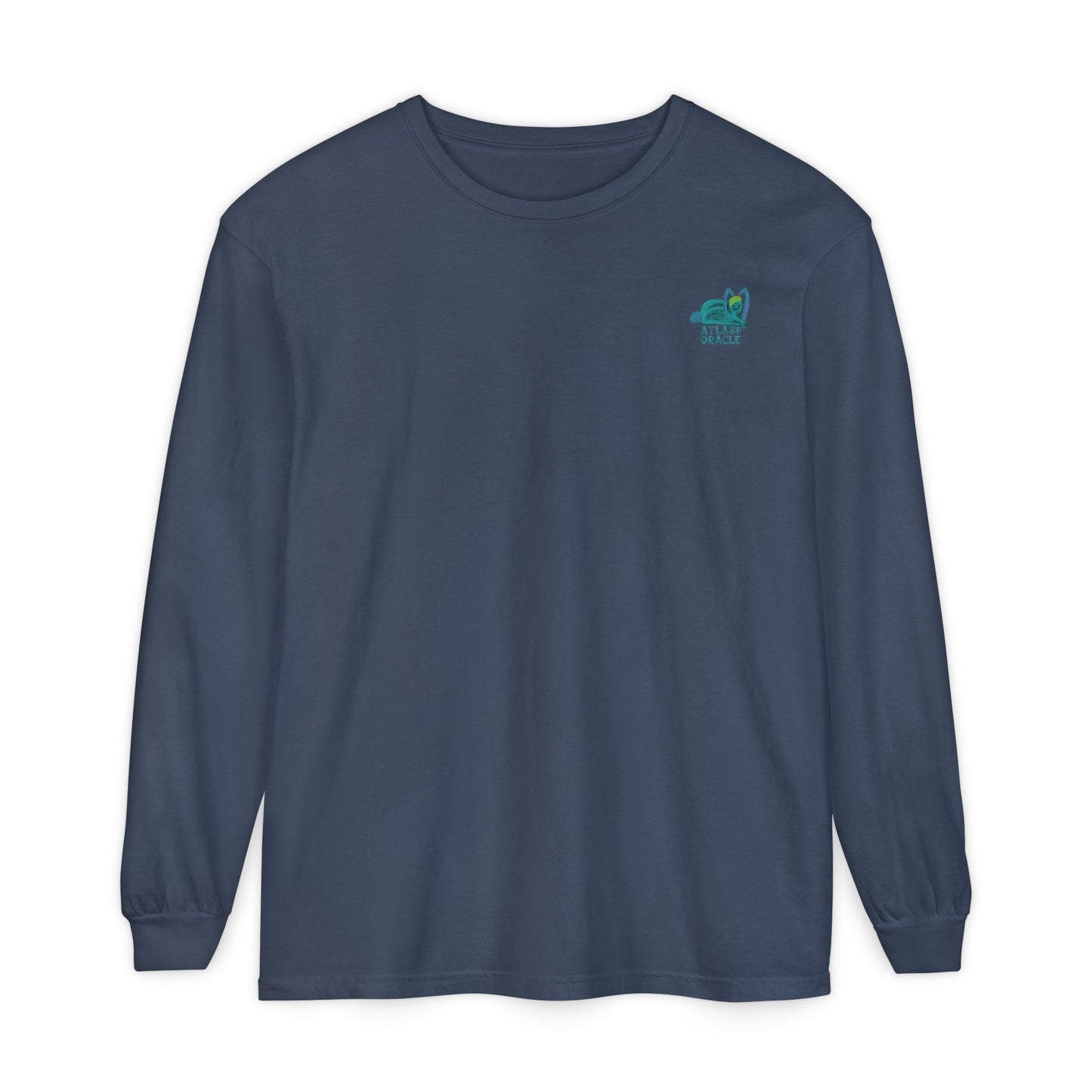 Unisex Garment-dyed Long Sleeve T-Shirt (Rave Bünny Logo)