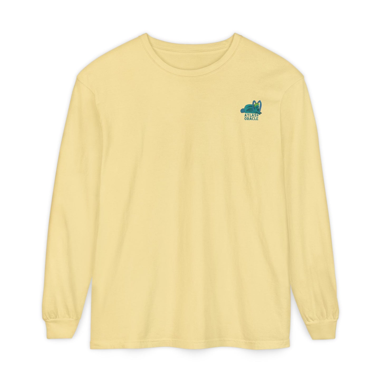Unisex Garment-dyed Long Sleeve T-Shirt (Rave Bünny Logo)