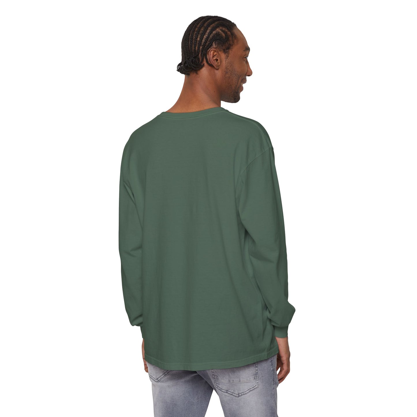 Unisex Garment-dyed Long Sleeve T-Shirt (Rave Bünny Logo)