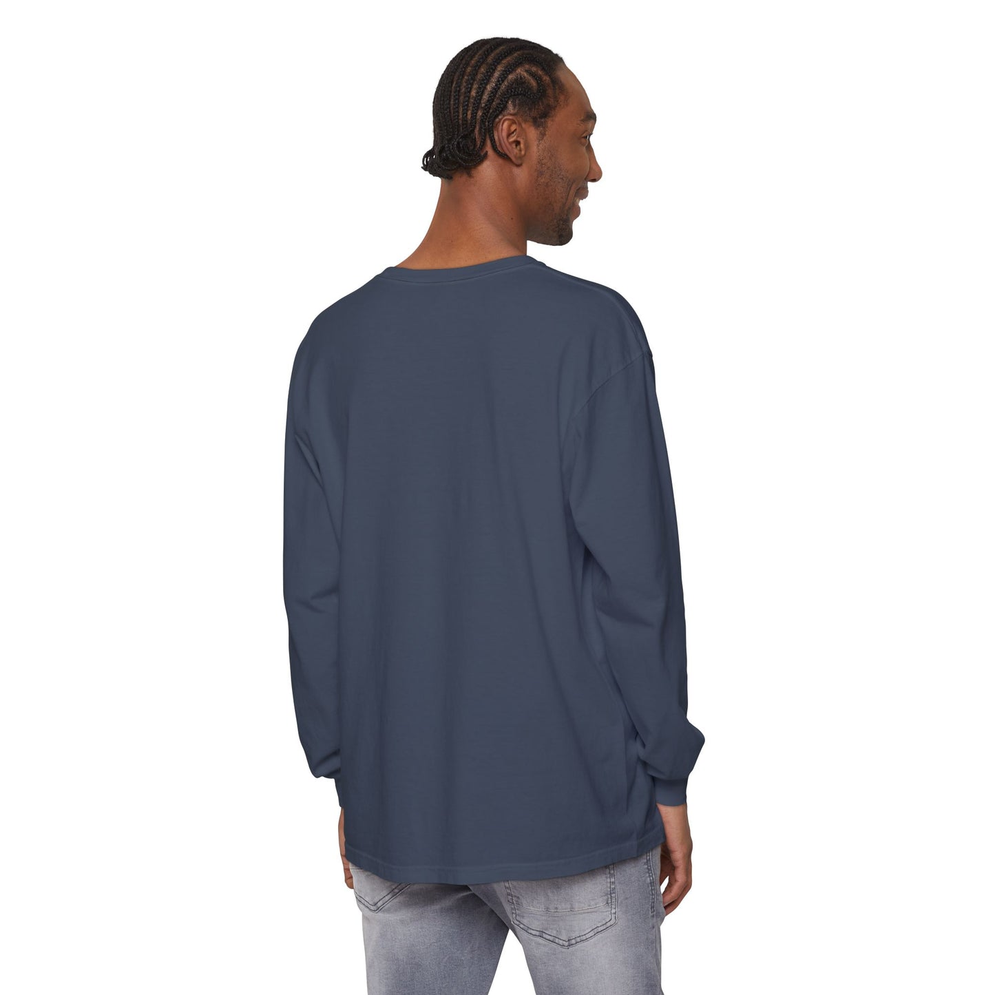 Unisex Garment-dyed Long Sleeve T-Shirt (Rave Bünny Logo)