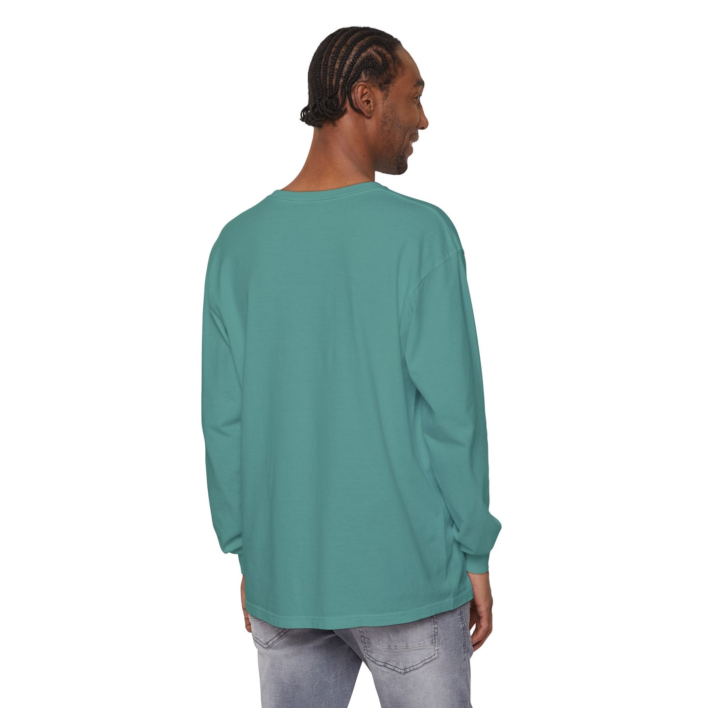 Unisex Garment-dyed Long Sleeve T-Shirt (Rave Bünny Logo)
