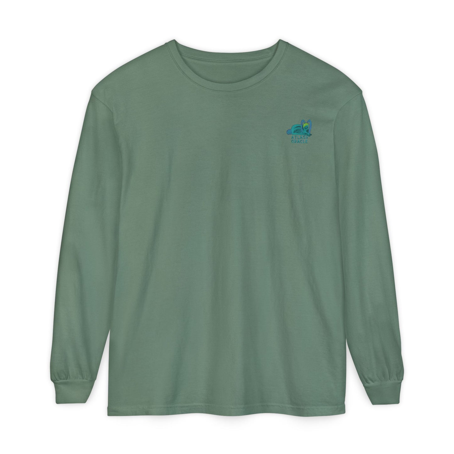 Unisex Garment-dyed Long Sleeve T-Shirt (Rave Bünny Logo)