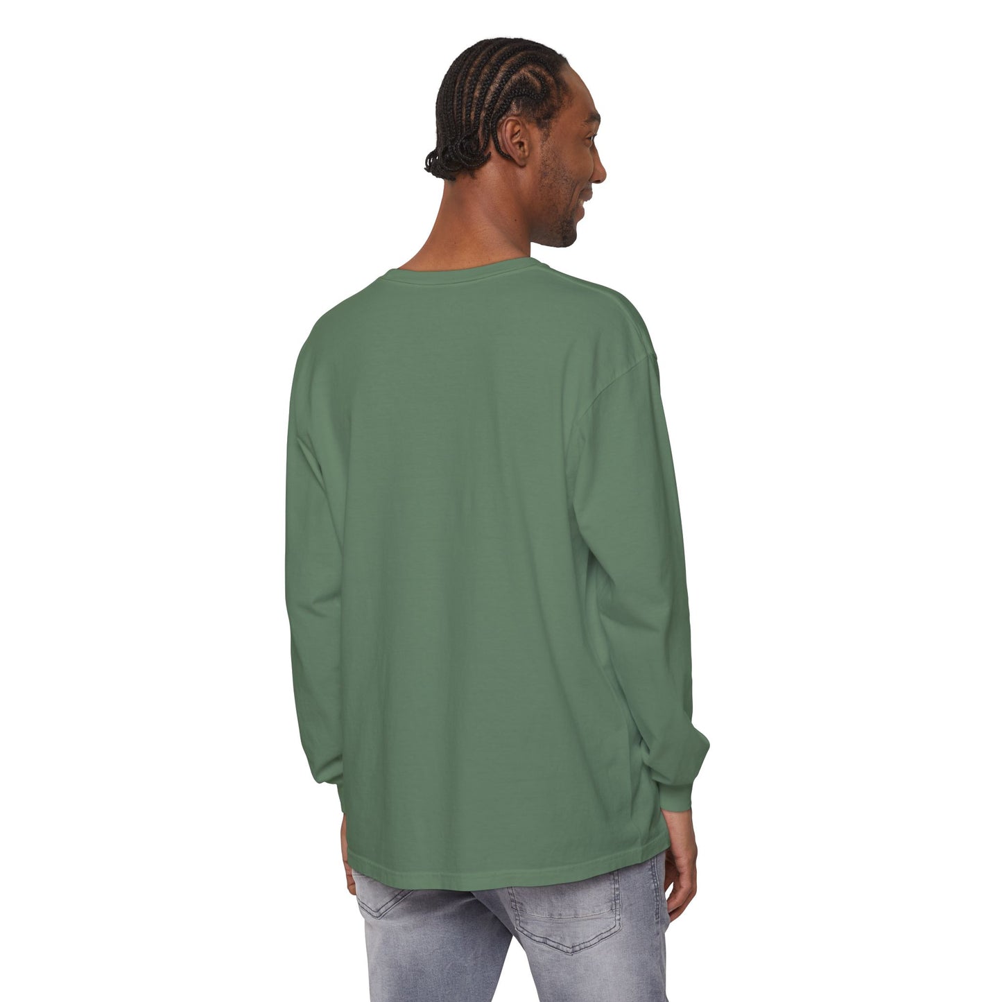 Unisex Garment-dyed Long Sleeve T-Shirt (Rave Bünny Logo)
