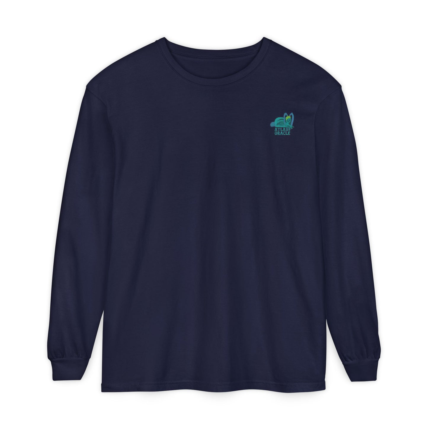 Unisex Garment-dyed Long Sleeve T-Shirt (Rave Bünny Logo)
