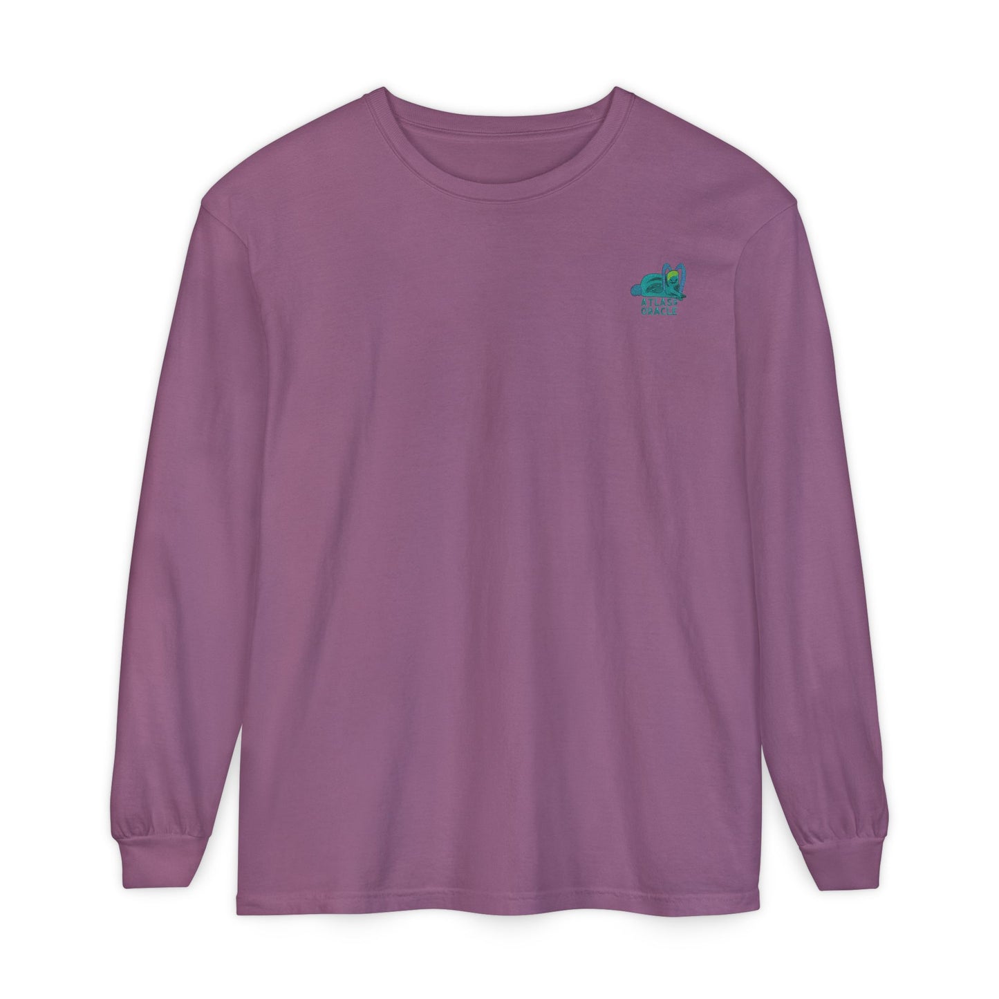 Unisex Garment-dyed Long Sleeve T-Shirt (Rave Bünny Logo)