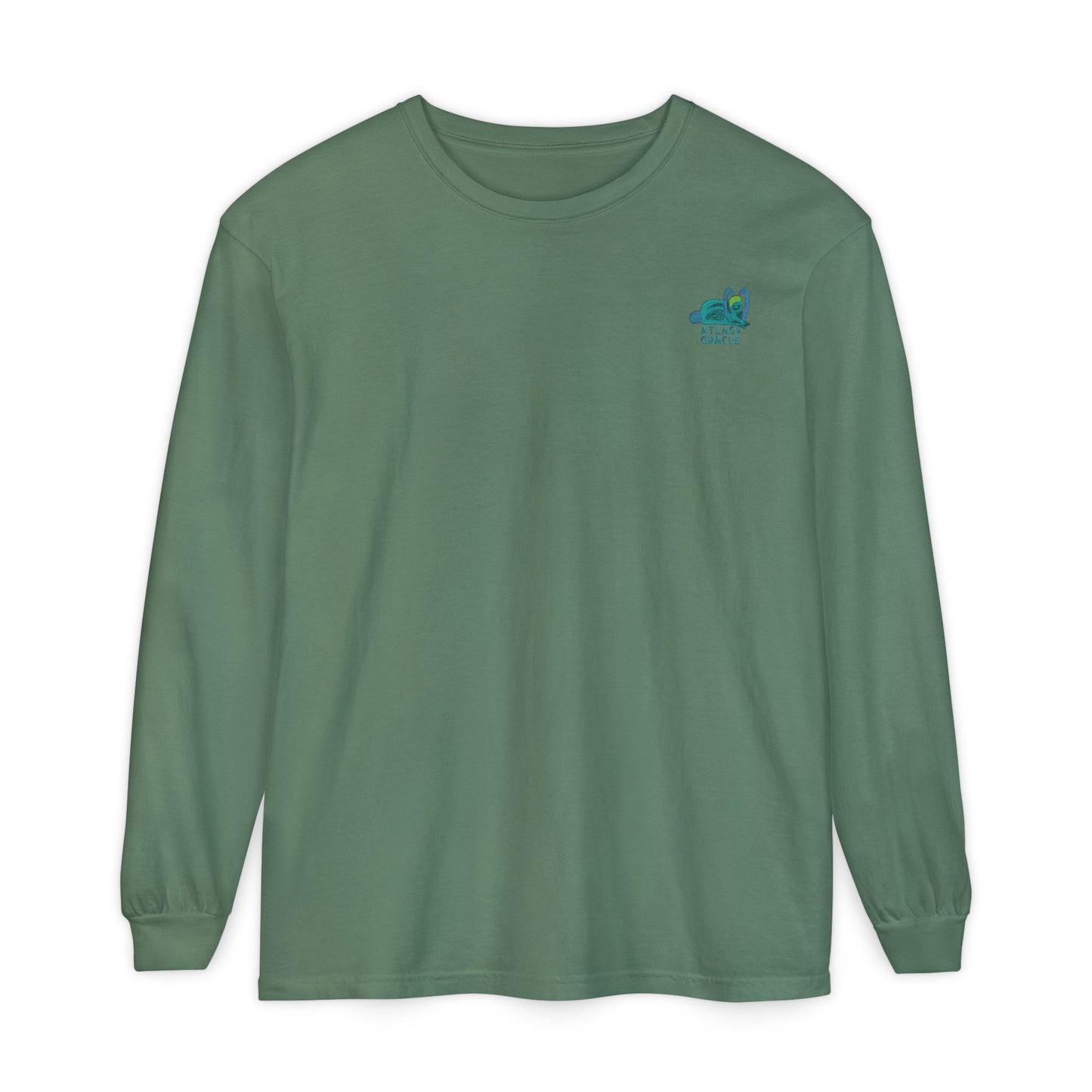 Unisex Garment-dyed Long Sleeve T-Shirt (Rave Bünny Logo)