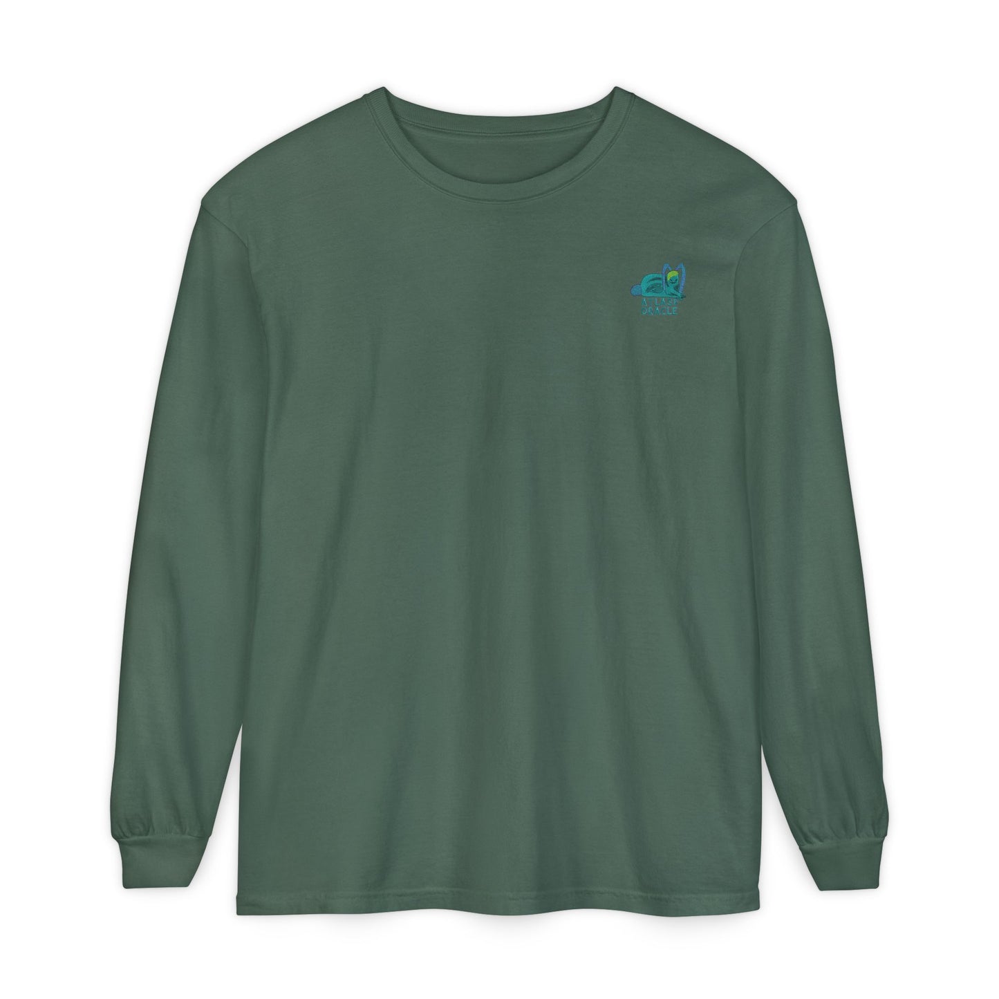 Unisex Garment-dyed Long Sleeve T-Shirt (Rave Bünny Logo)