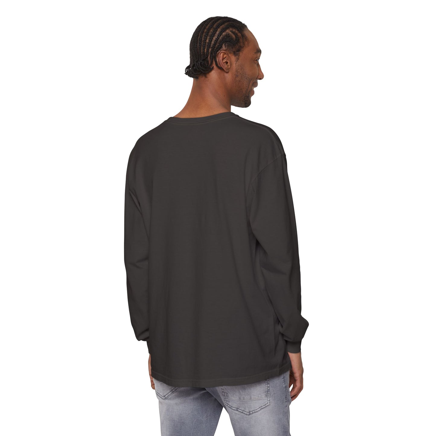 Unisex Garment-dyed Long Sleeve T-Shirt (Rave Bünny Logo)