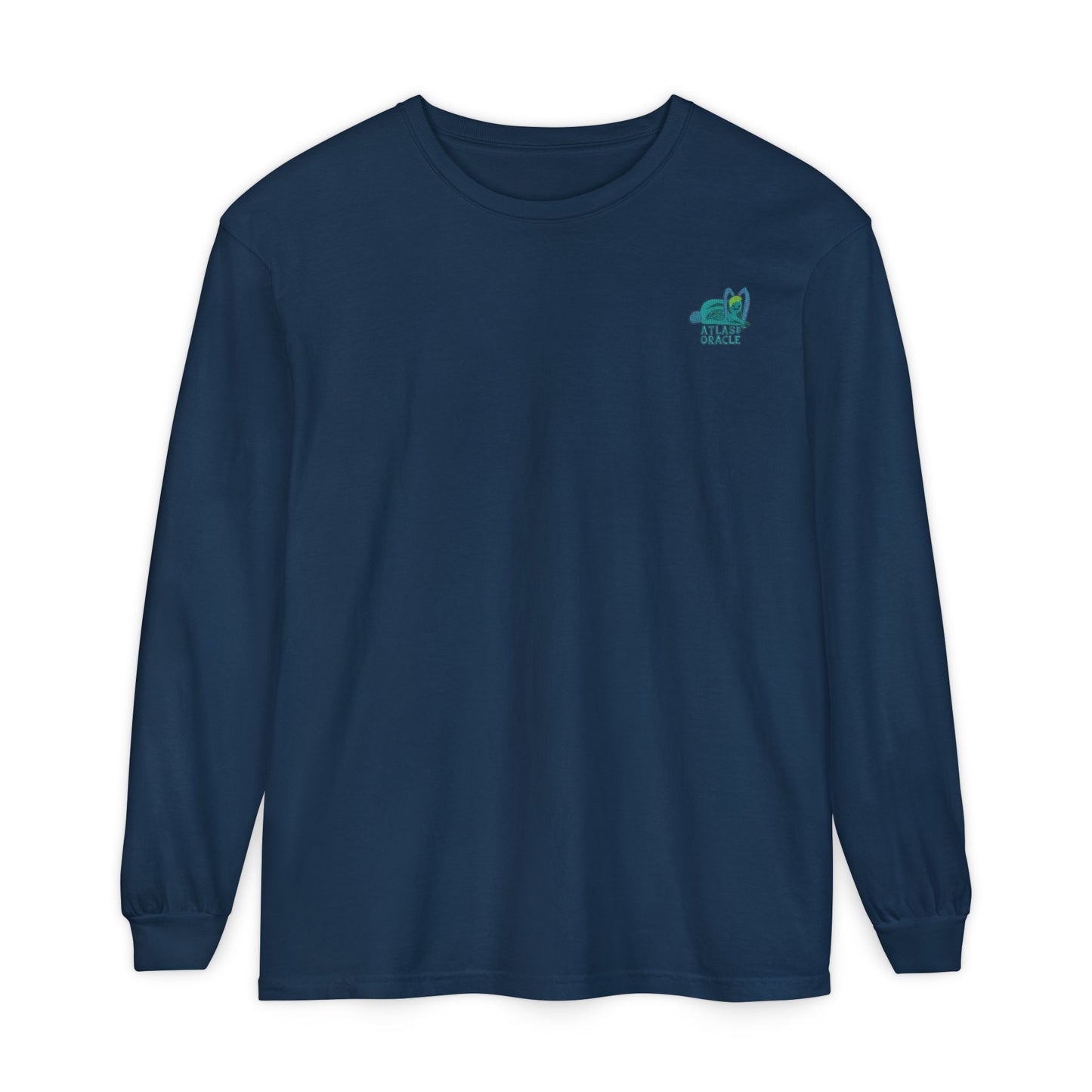 Unisex Garment-dyed Long Sleeve T-Shirt (Rave Bünny Logo)