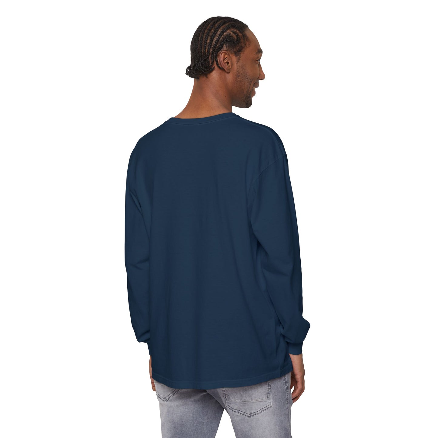 Unisex Garment-dyed Long Sleeve T-Shirt (Rave Bünny Logo)