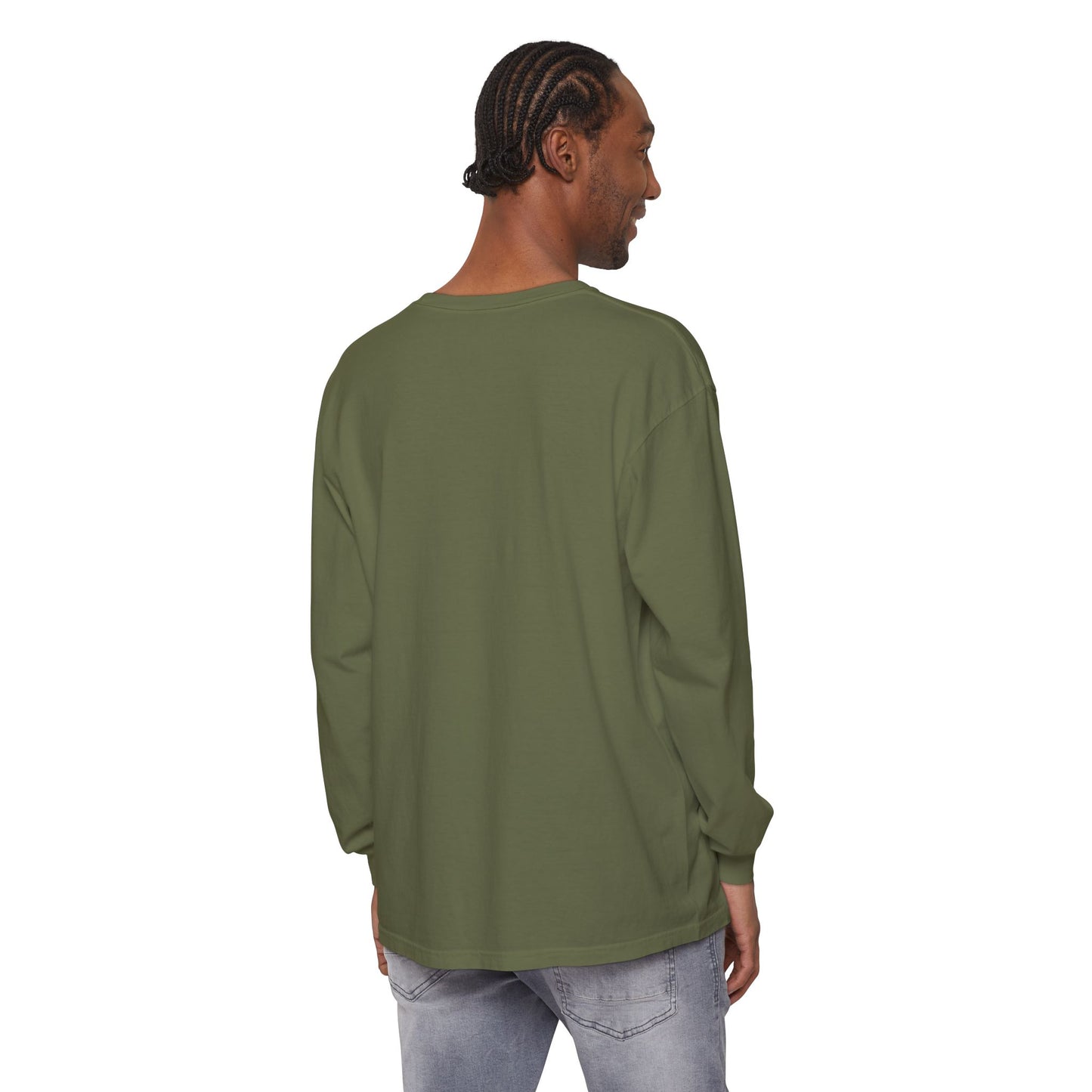Unisex Garment-dyed Long Sleeve T-Shirt (Rave Bünny Logo)