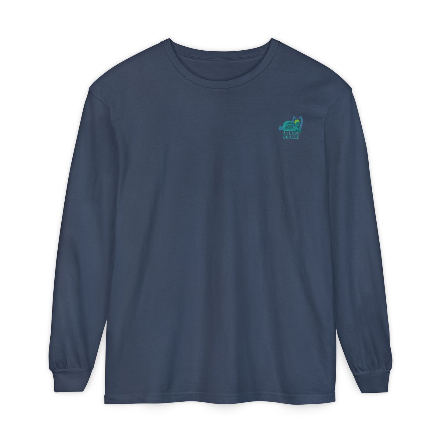 Unisex Garment-dyed Long Sleeve T-Shirt (Rave Bünny Logo)