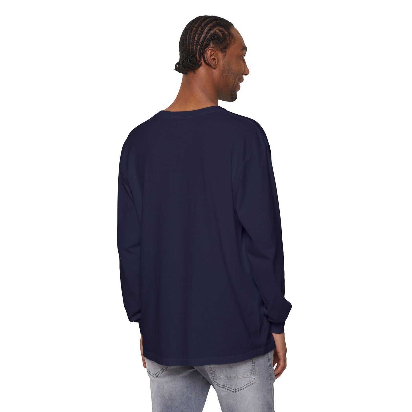 Unisex Garment-dyed Long Sleeve T-Shirt (Rave Bünny Logo)