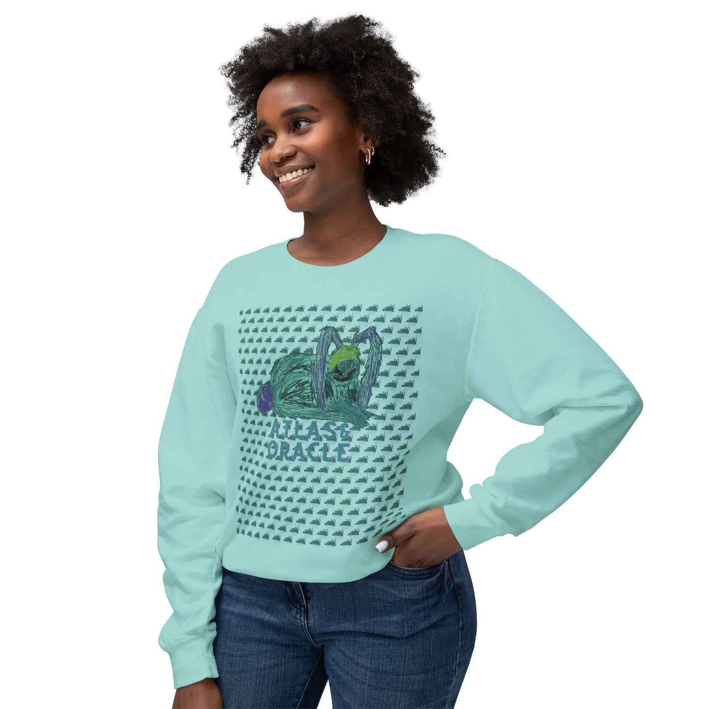 Unisex Lightweight Crewneck Sweatshirt (Rave Bünny Logo)