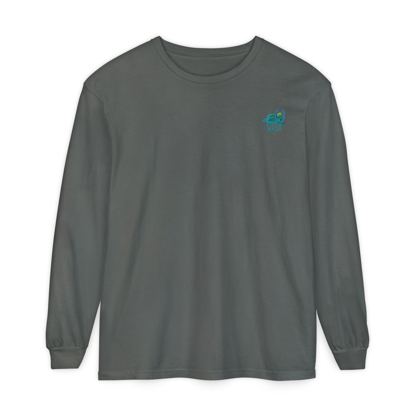 Unisex Garment-dyed Long Sleeve T-Shirt (Rave Bünny Logo)