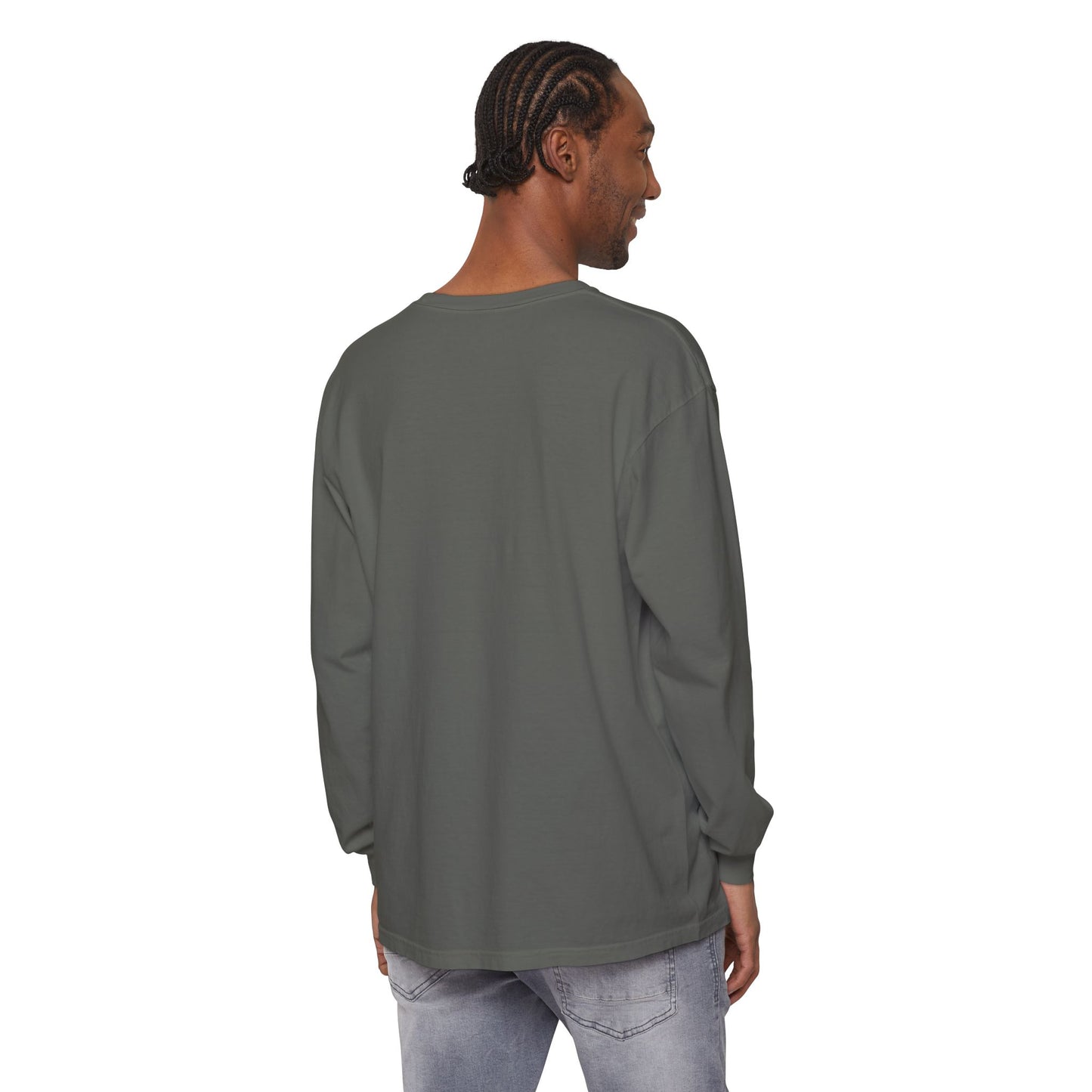 Unisex Garment-dyed Long Sleeve T-Shirt (Rave Bünny Logo)