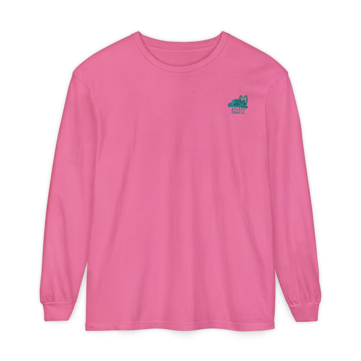 Unisex Garment-dyed Long Sleeve T-Shirt (Rave Bünny Logo)