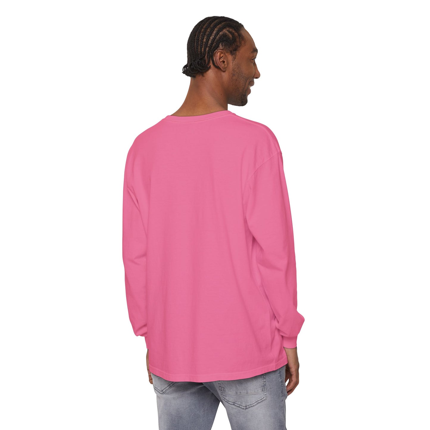 Unisex Garment-dyed Long Sleeve T-Shirt (Rave Bünny Logo)