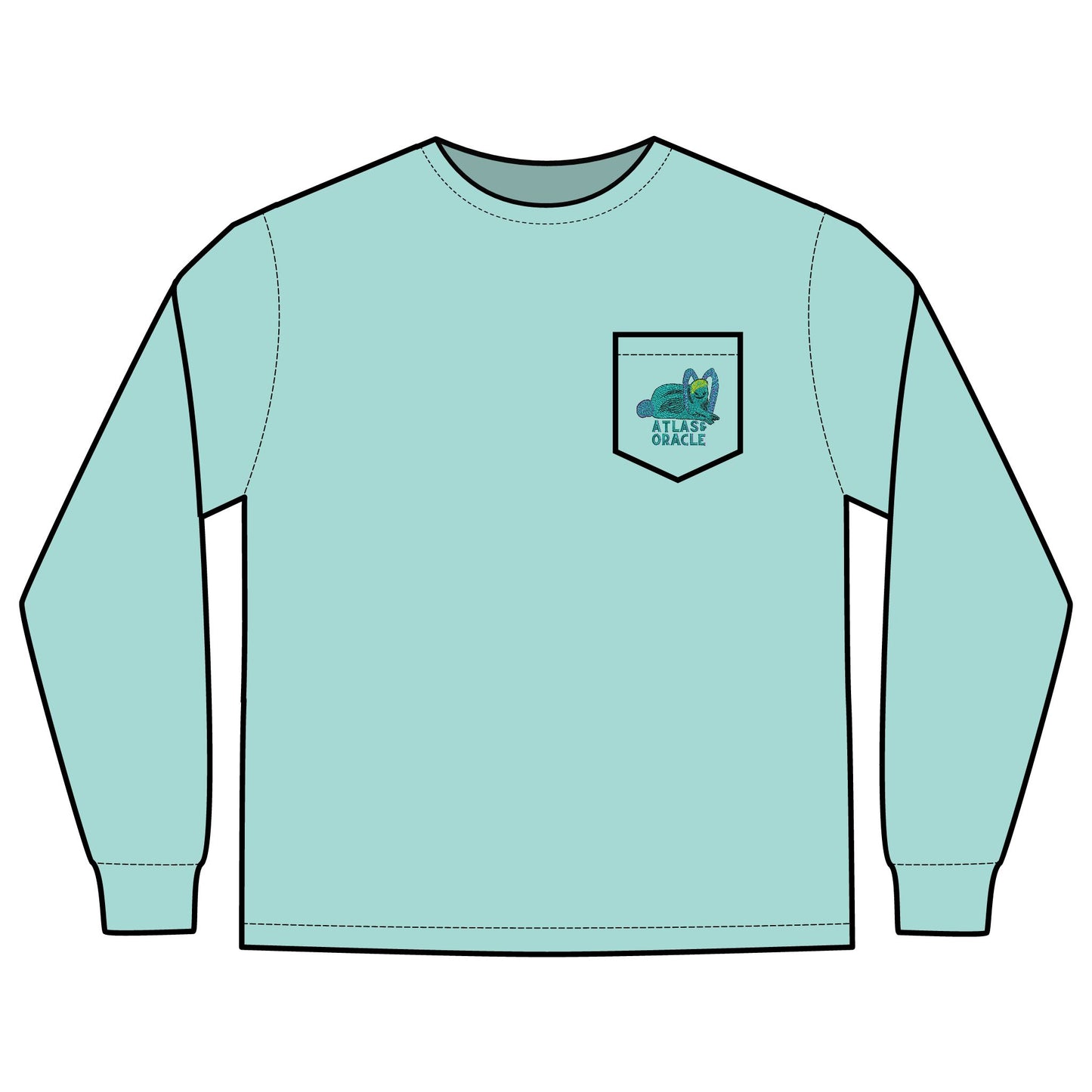 Unisex Long Sleeve Pocket T-Shirt (Rave Bünny Logo)