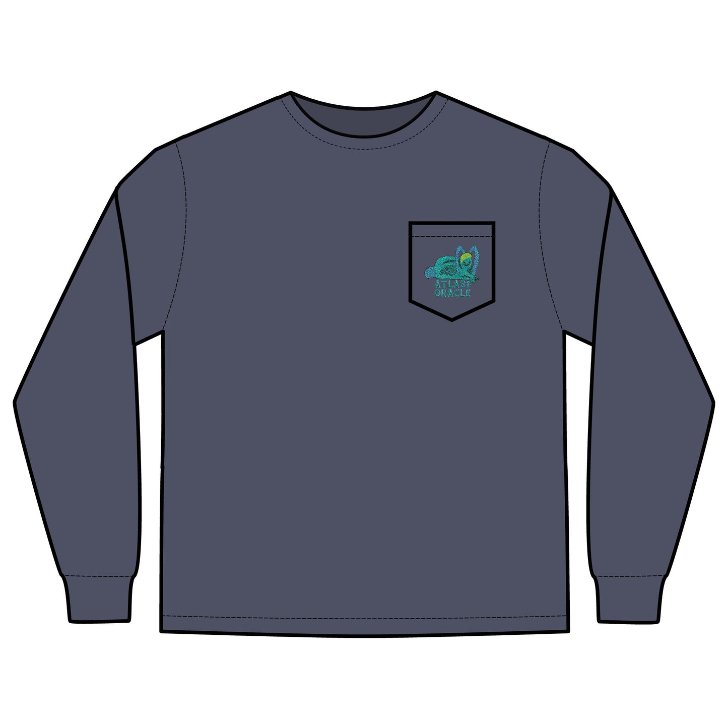 Unisex Long Sleeve Pocket T-Shirt (Rave Bünny Logo)