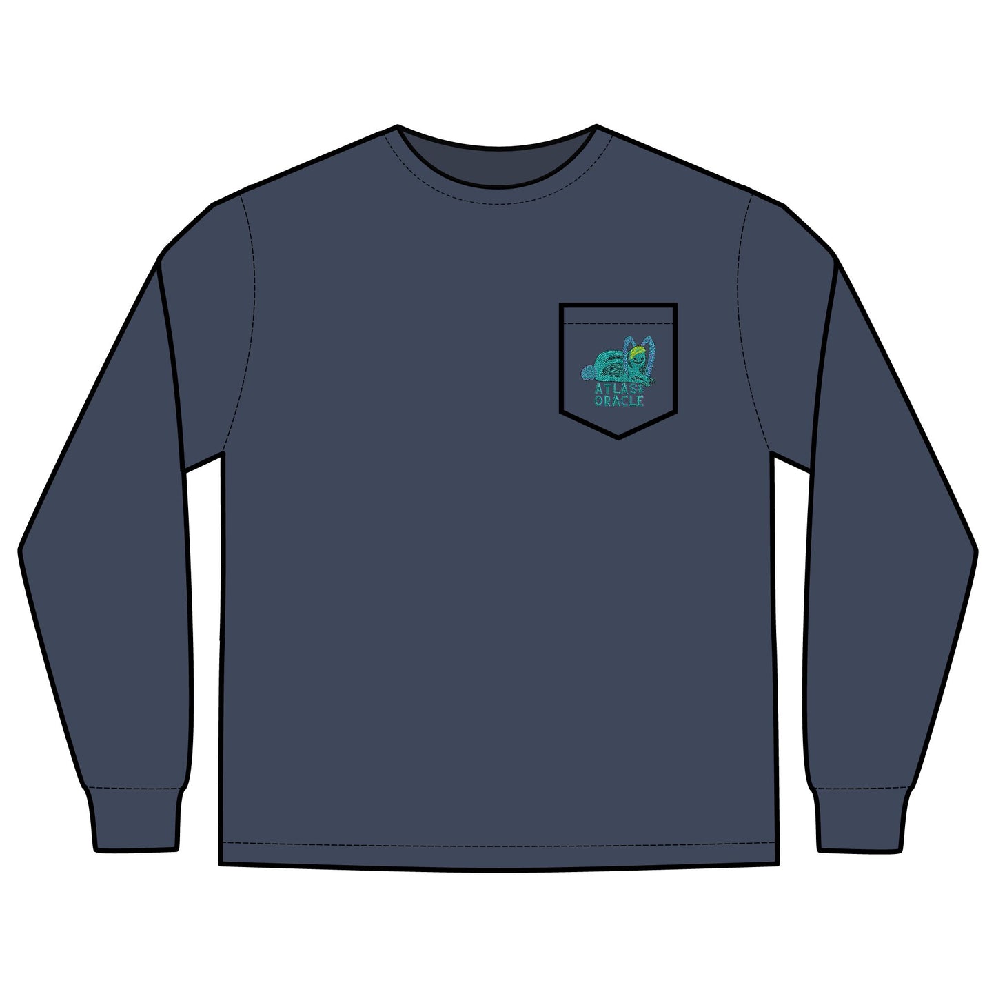 Unisex Long Sleeve Pocket T-Shirt (Rave Bünny Logo)