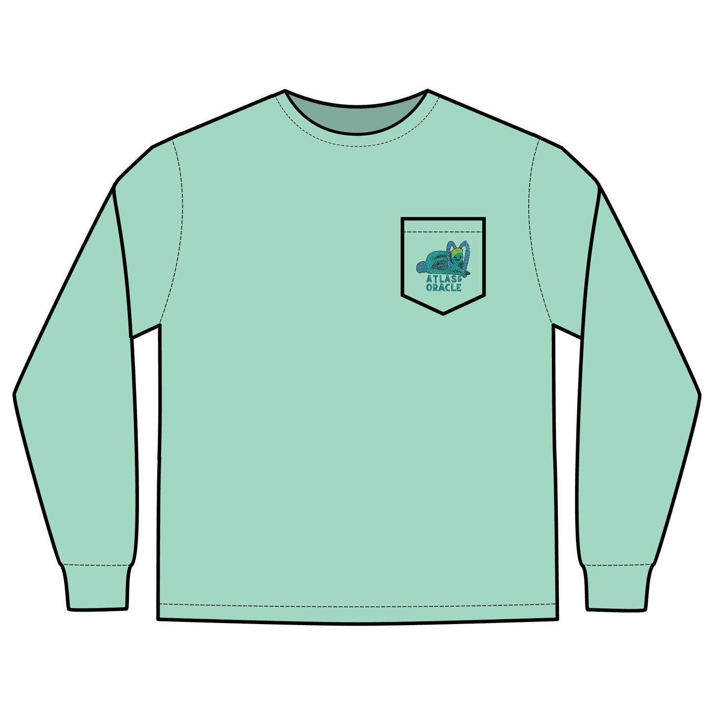 Unisex Long Sleeve Pocket T-Shirt (Rave Bünny Logo)