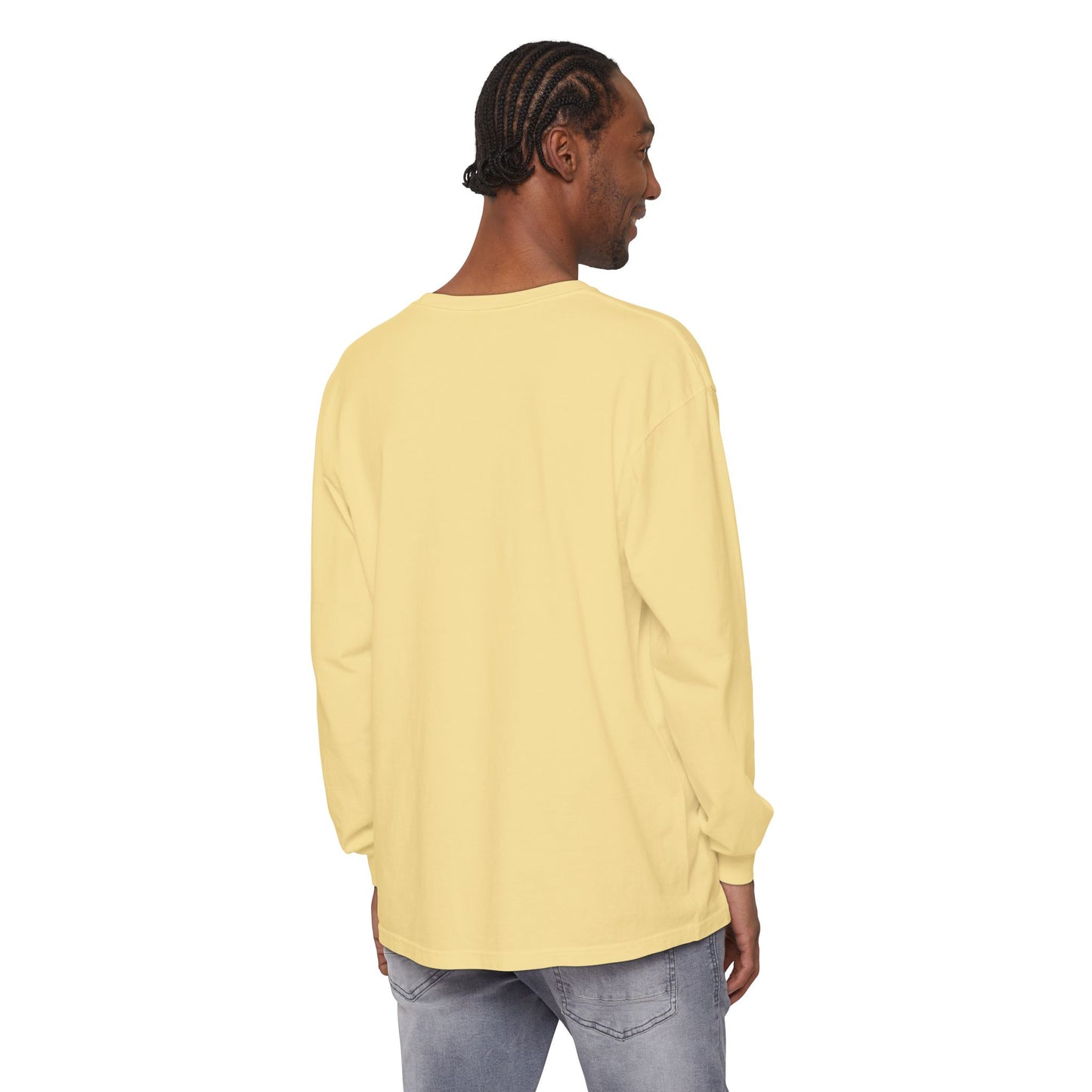 Unisex Garment-dyed Long Sleeve T-Shirt (Rave Bünny Logo)