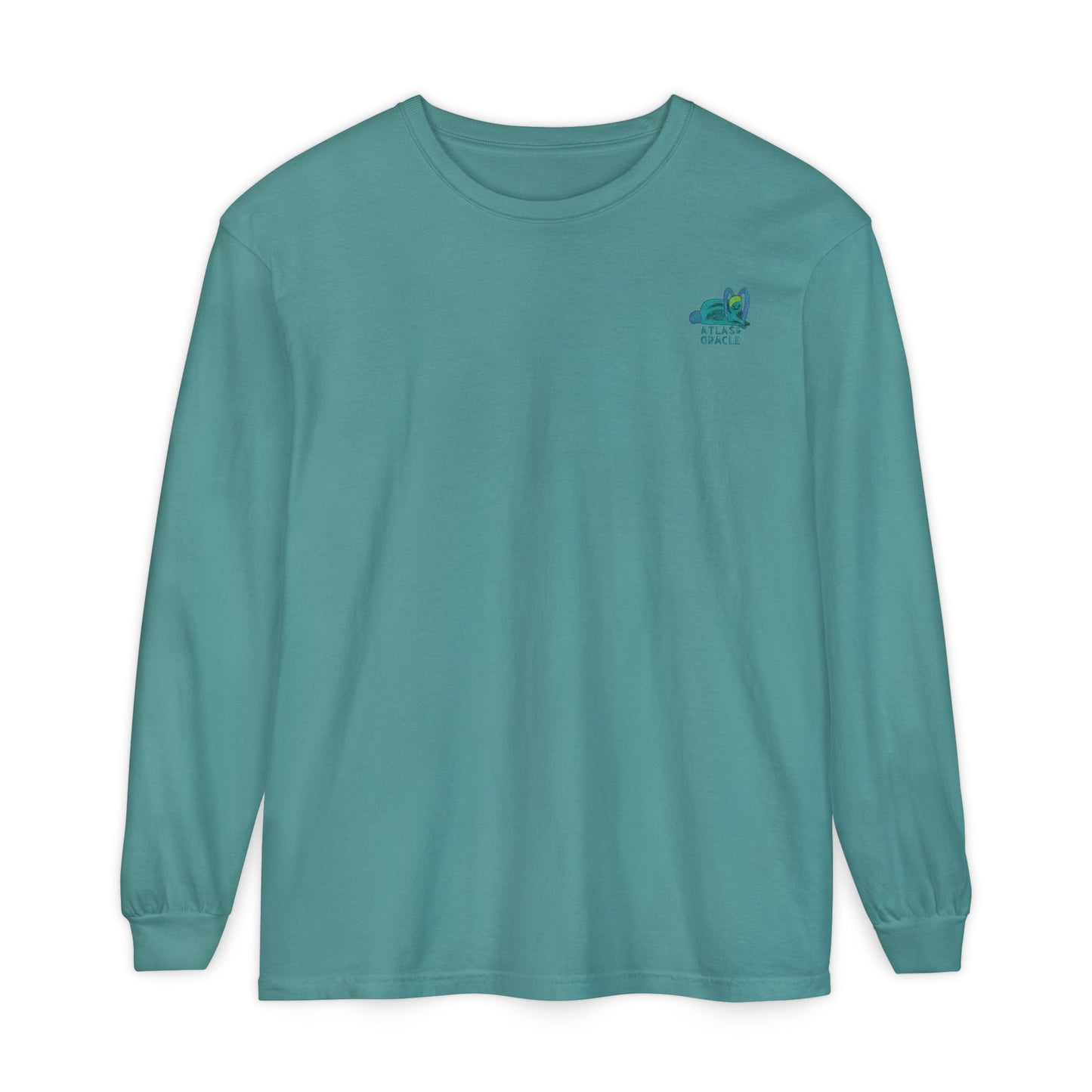 Unisex Garment-dyed Long Sleeve T-Shirt (Rave Bünny Logo)