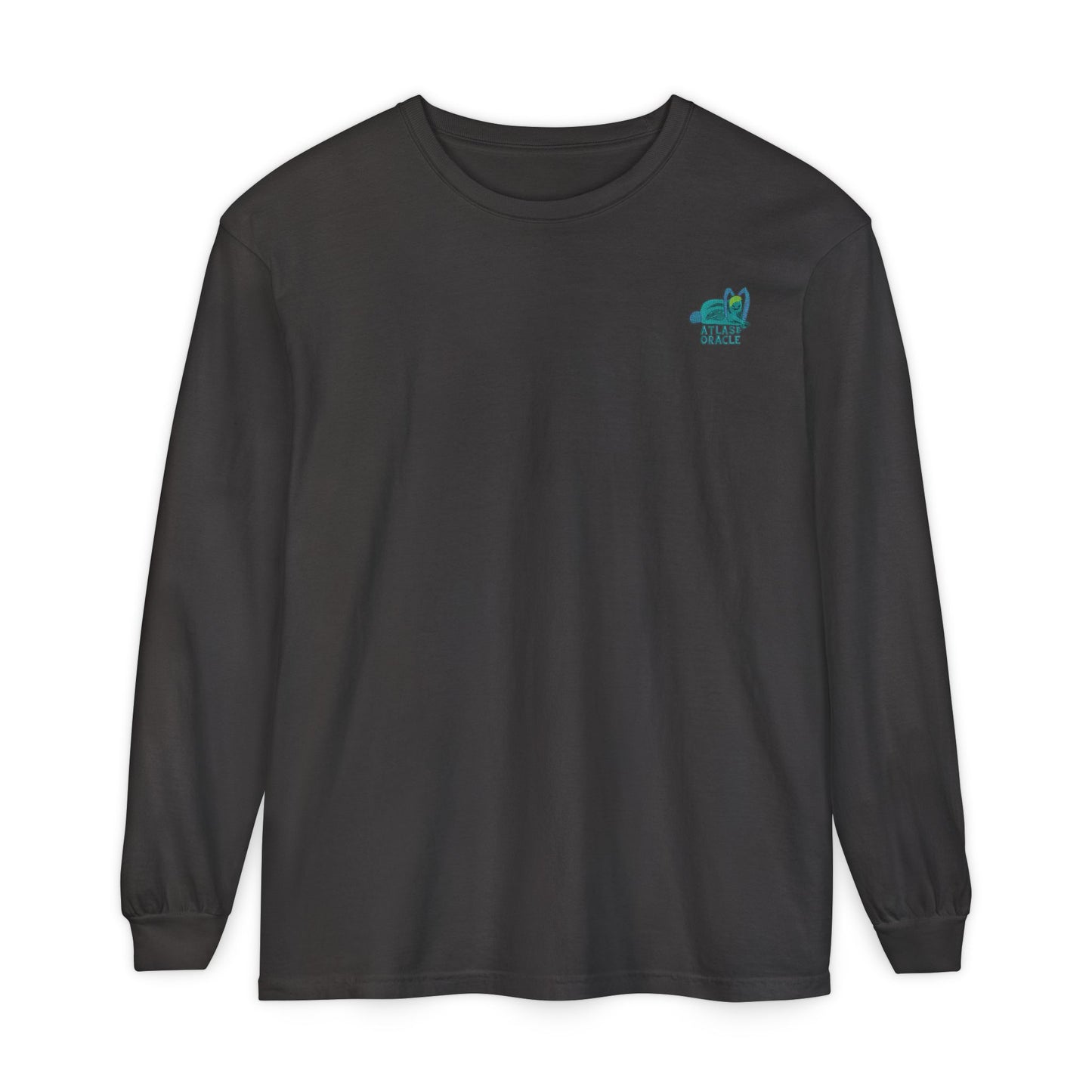 Unisex Garment-dyed Long Sleeve T-Shirt (Rave Bünny Logo)