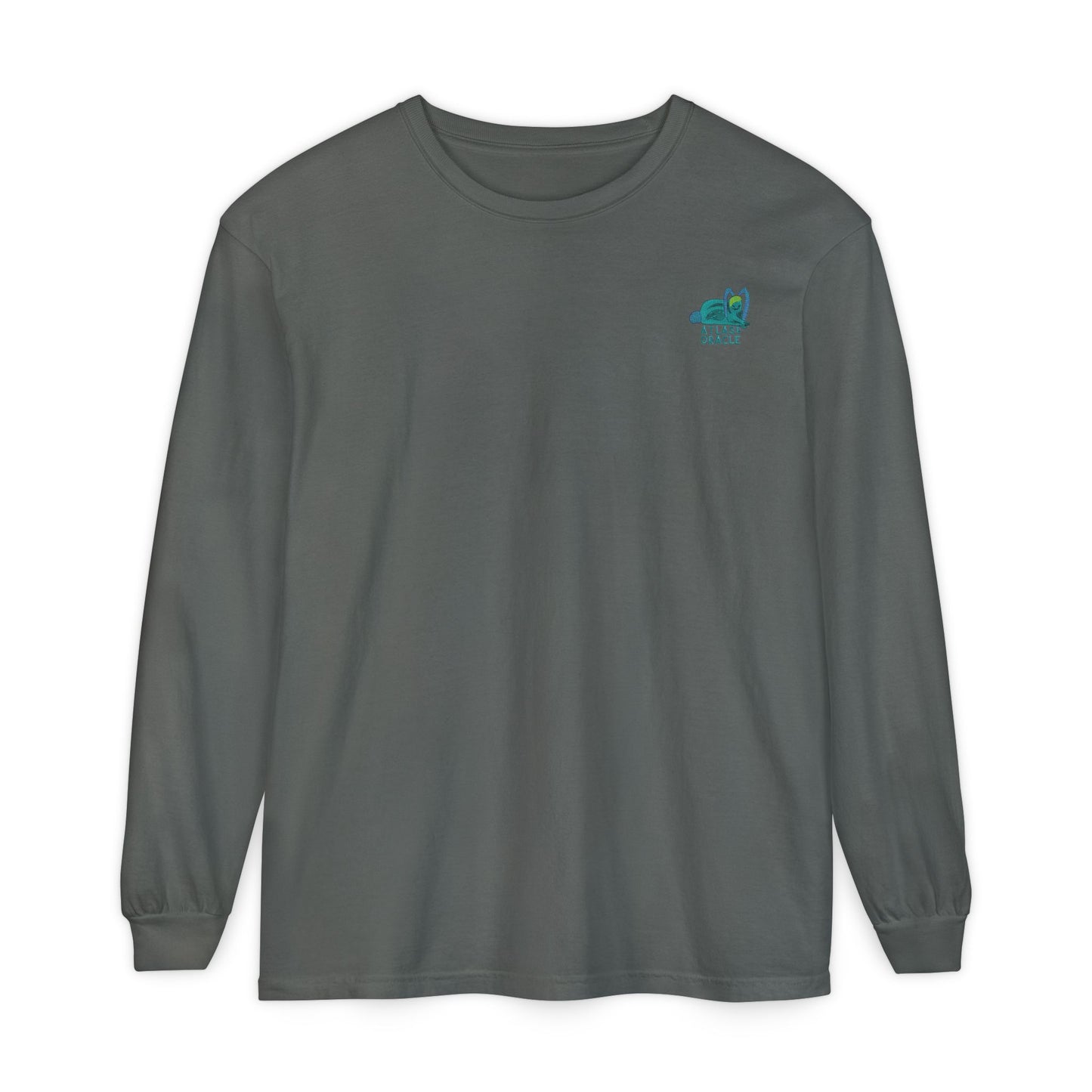 Unisex Garment-dyed Long Sleeve T-Shirt (Rave Bünny Logo)