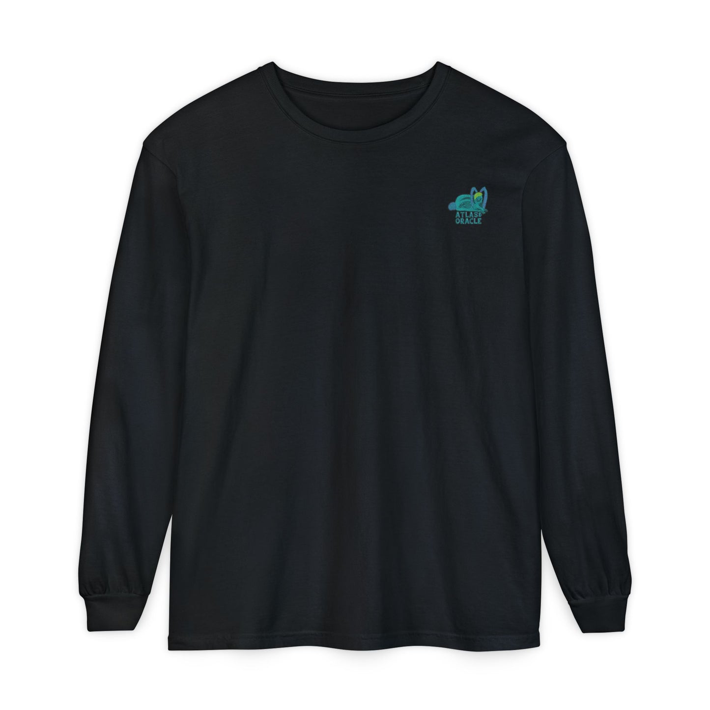 Unisex Garment-dyed Long Sleeve T-Shirt (Rave Bünny Logo)