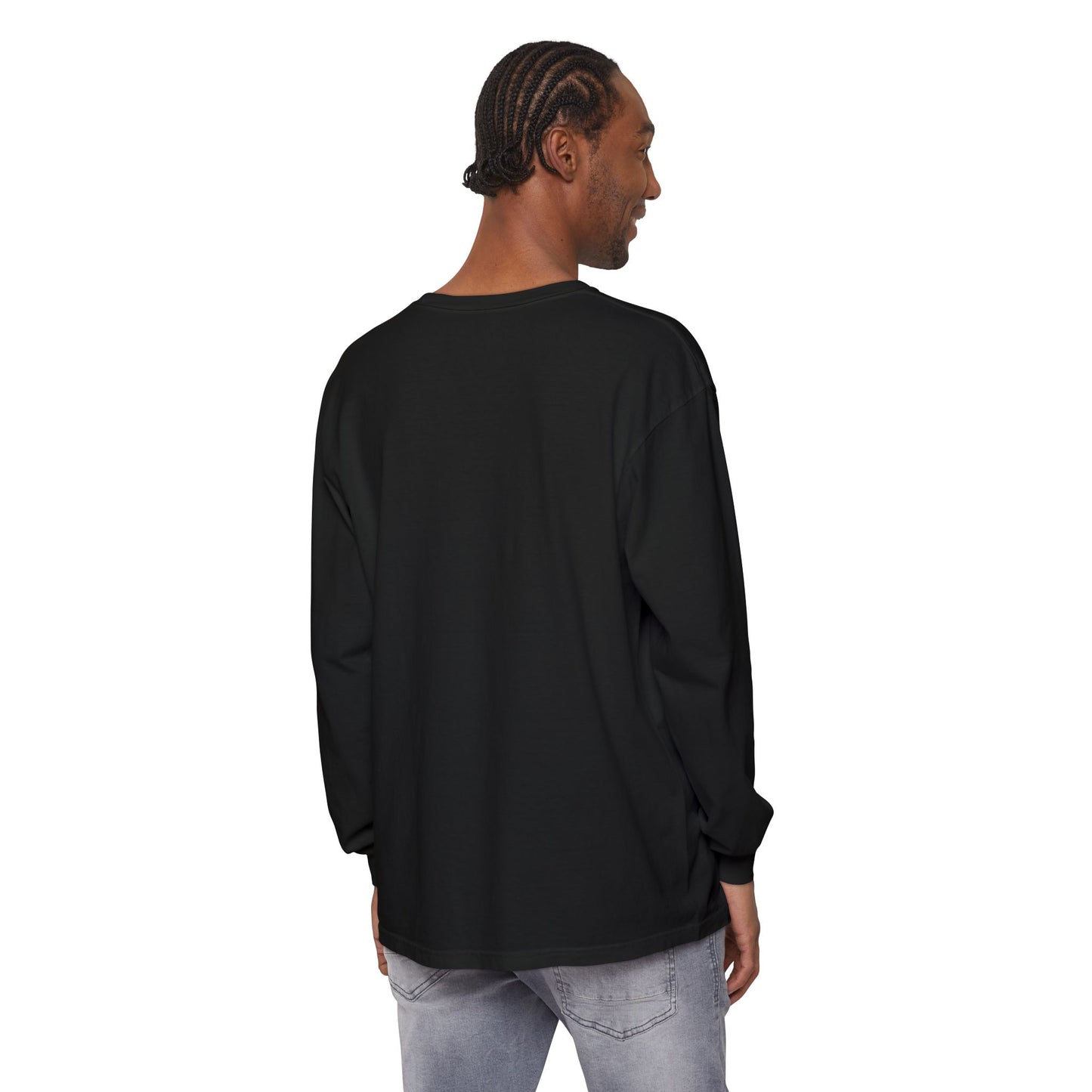 Unisex Garment-dyed Long Sleeve T-Shirt (Rave Bünny Logo)